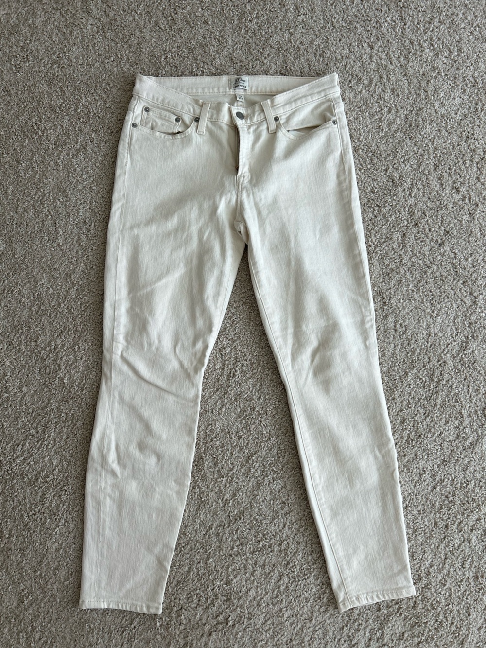 J. Crew Skinny Jeans in Light Cream